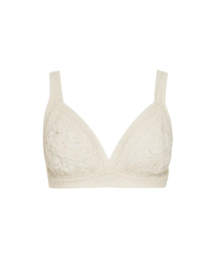 Women Matching Sets PatBO Crochet Bralette Wheat