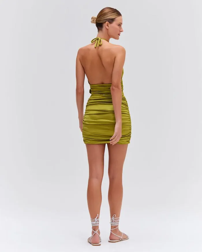 Women Matching Sets PatBO Metallic Jersey Mini Skirt FINAL SALE Absinthe