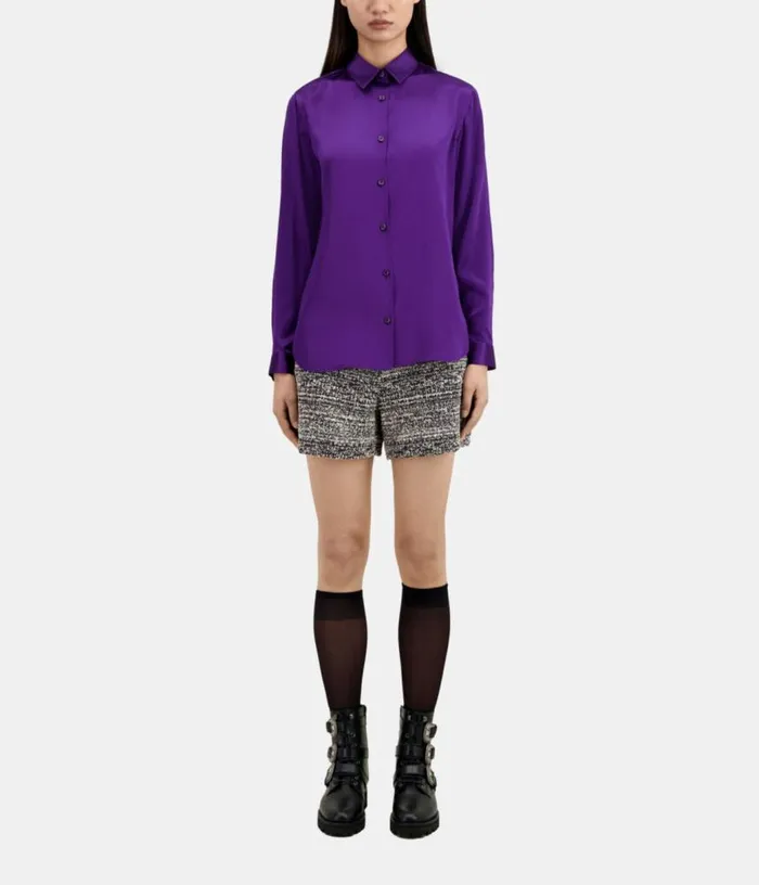 Women Mauve Satin Silk Shirt THE KOOPLES Blouses and Shirts