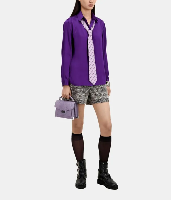 Women Mauve Satin Silk Shirt THE KOOPLES Blouses and Shirts