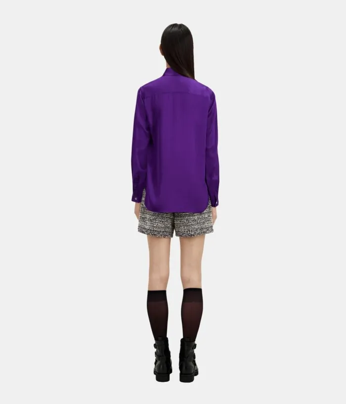 Women Mauve Satin Silk Shirt THE KOOPLES Blouses and Shirts