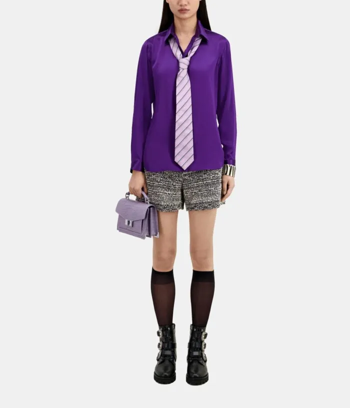 Women Mauve Satin Silk Shirt THE KOOPLES Blouses and Shirts