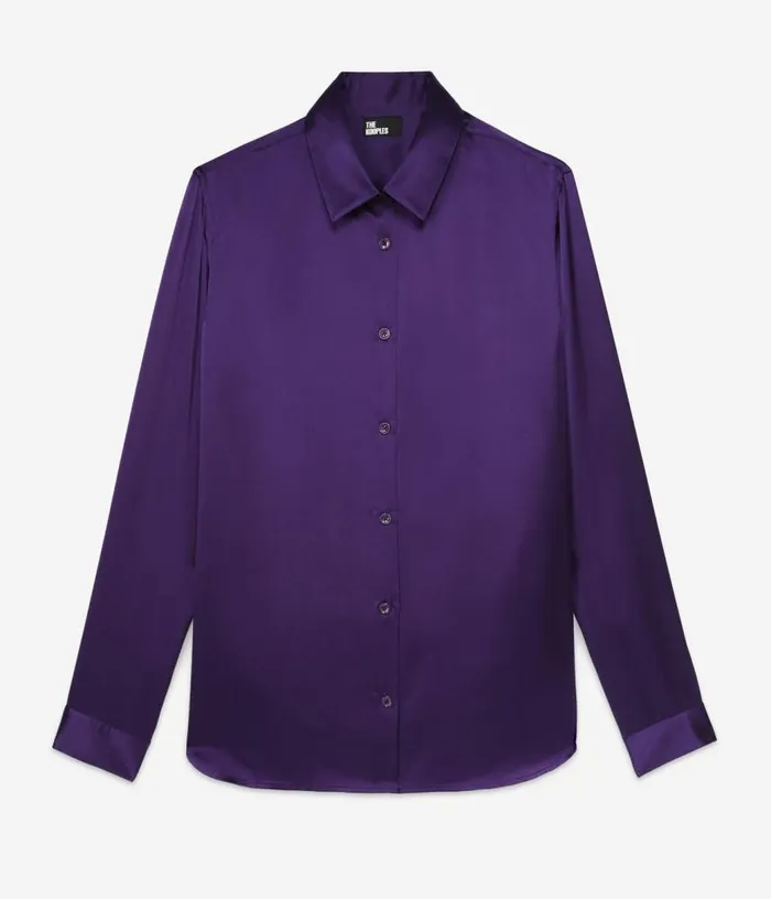 Women Mauve Satin Silk Shirt THE KOOPLES Blouses and Shirts