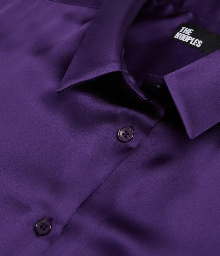 Women Mauve Satin Silk Shirt THE KOOPLES Blouses and Shirts