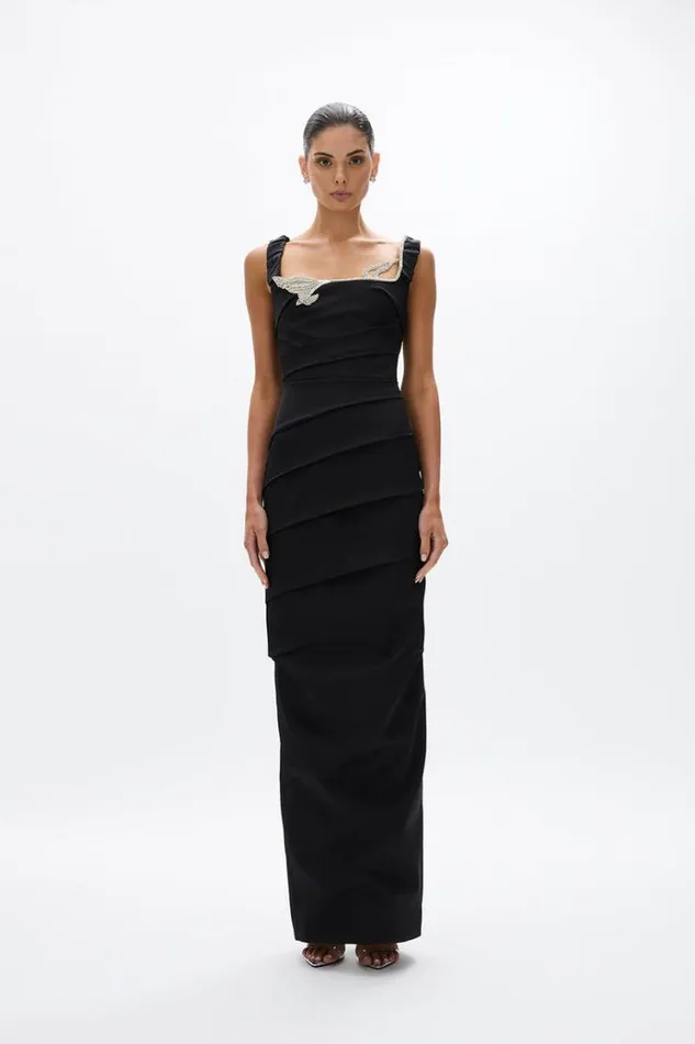 Women Maxi Dresses Rachel Gilbert Rhodes Gown Black