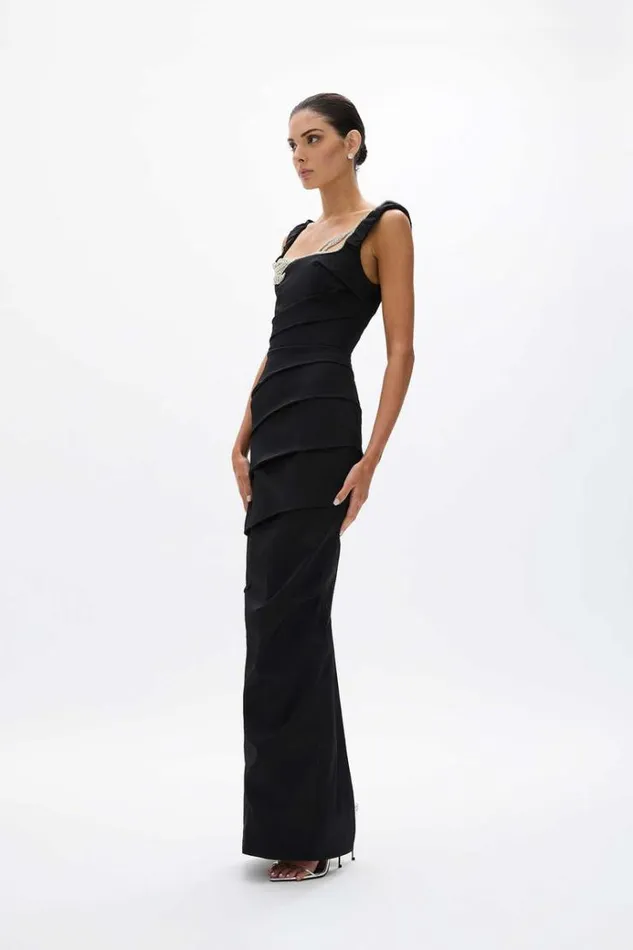 Women Maxi Dresses Rachel Gilbert Rhodes Gown Black Women Maxi Dresses Rachel Gilbert Rhodes Gown Black