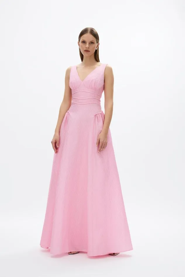 Women Maxi Dresses Rachel Gilbert Sophia Gown Baby Pink