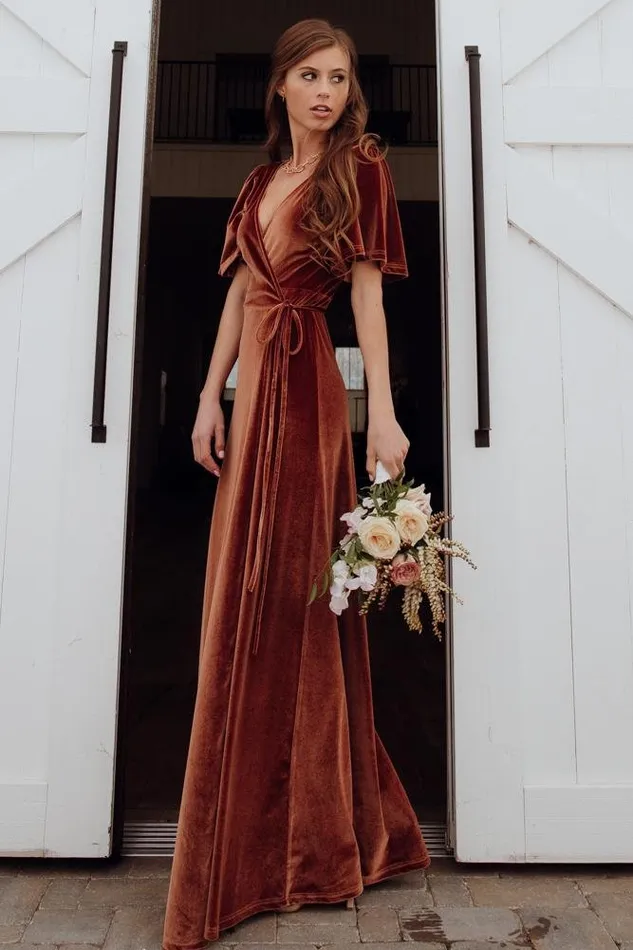 Women Meghan Velvet Wrap Maxi Dress Spice Baltic Born Maxi Dresses Women Meghan Velvet Wrap Maxi Dress Spice Baltic Born Maxi Dresses