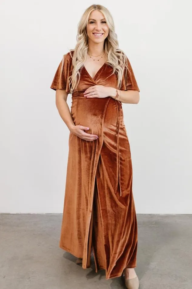 Women Meghan Velvet Wrap Maxi Dress Spice Baltic Born Maxi Dresses Women Meghan Velvet Wrap Maxi Dress Spice Baltic Born Maxi Dresses