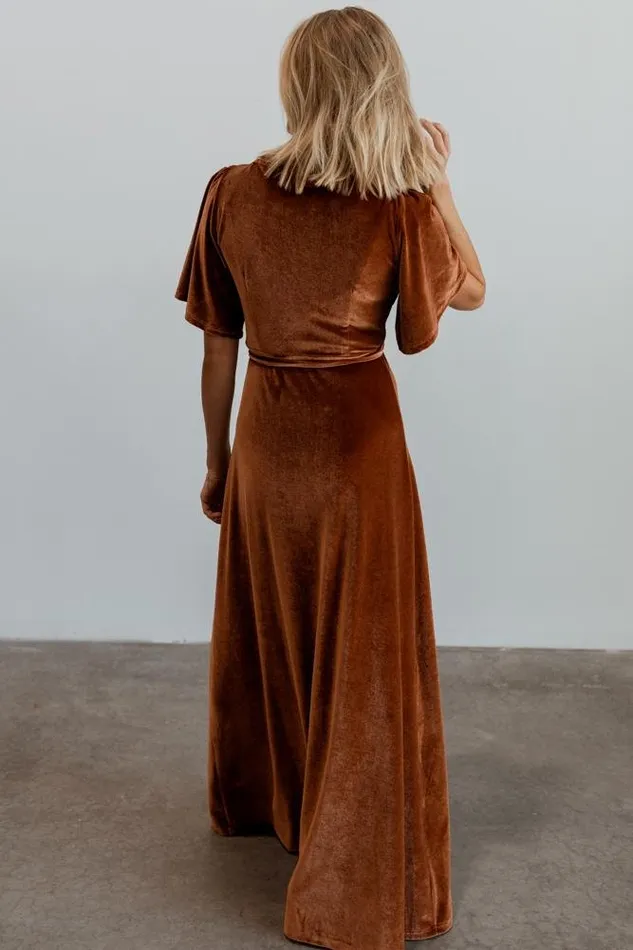 Women Meghan Velvet Wrap Maxi Dress Spice Baltic Born Maxi Dresses Women Meghan Velvet Wrap Maxi Dress Spice Baltic Born Maxi Dresses