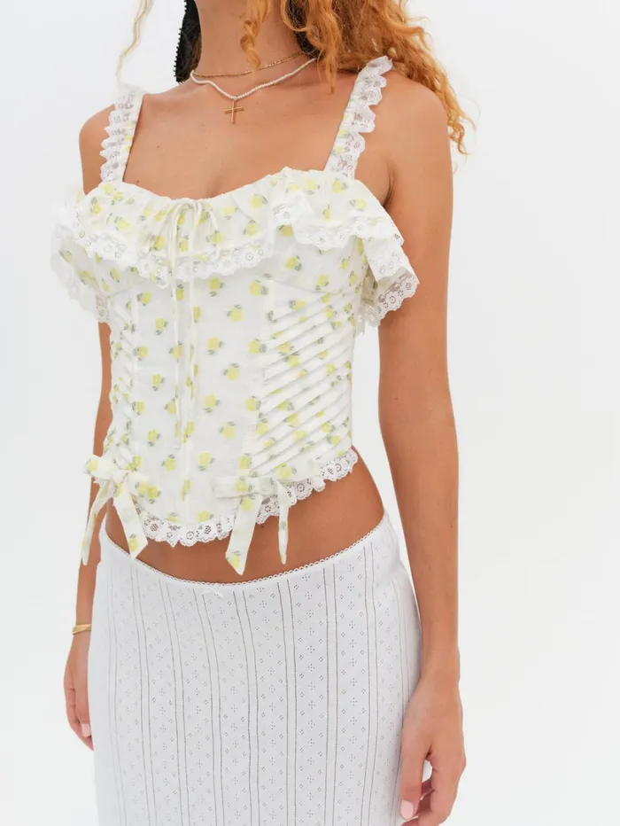 Women Melanie Corset Top Yellow For Love and Lemons Tops Women Melanie Corset Top Yellow For Love and Lemons Tops