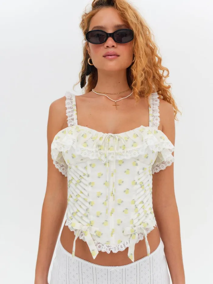 Women Melanie Corset Top Yellow For Love and Lemons Tops Women Melanie Corset Top Yellow For Love and Lemons Tops