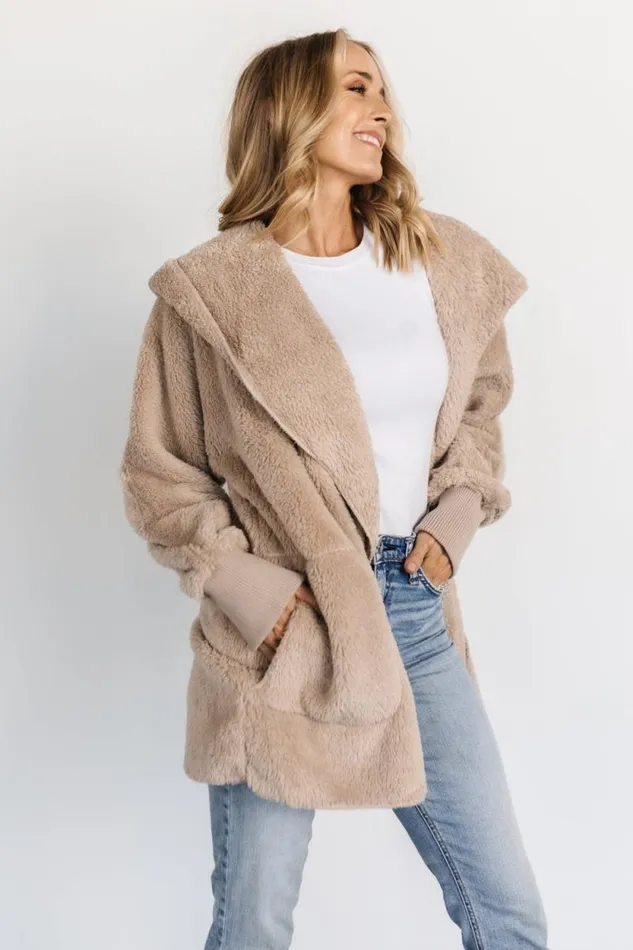 Women Melrose Teddy Jacket Taupe Baltic Born Outerwear Women Melrose Teddy Jacket Taupe Baltic Born Outerwear