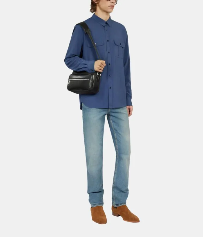 Women Messenger Bag In Black Leather And Nylon Fiber THE KOOPLES Bags