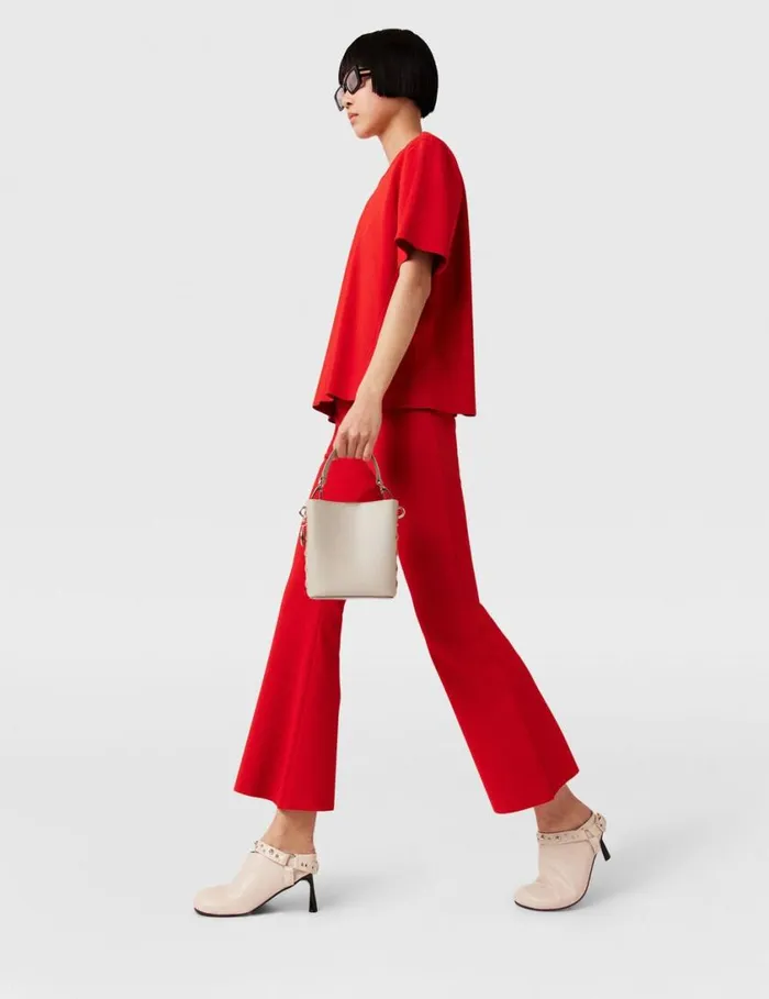 Women MidRise Flared Pants Lipstick Red Stella McCartney Knitwear Women MidRise Flared Pants Lipstick Red Stella McCartney Knitwear