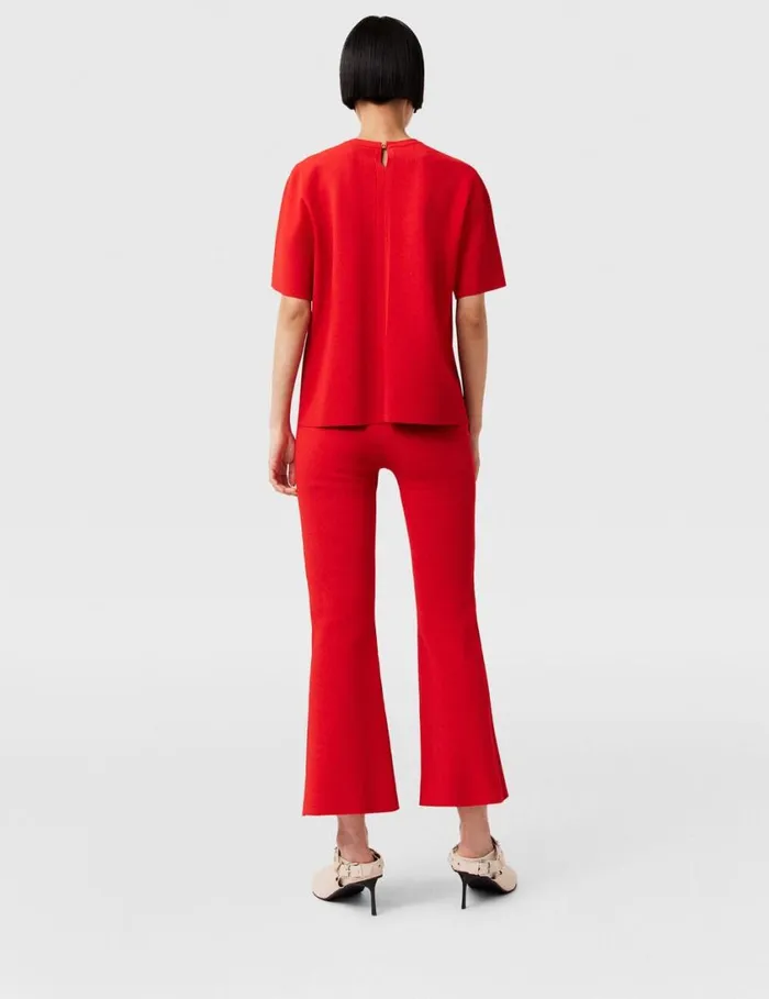 Women MidRise Flared Pants Lipstick Red Stella McCartney Knitwear Women MidRise Flared Pants Lipstick Red Stella McCartney Knitwear