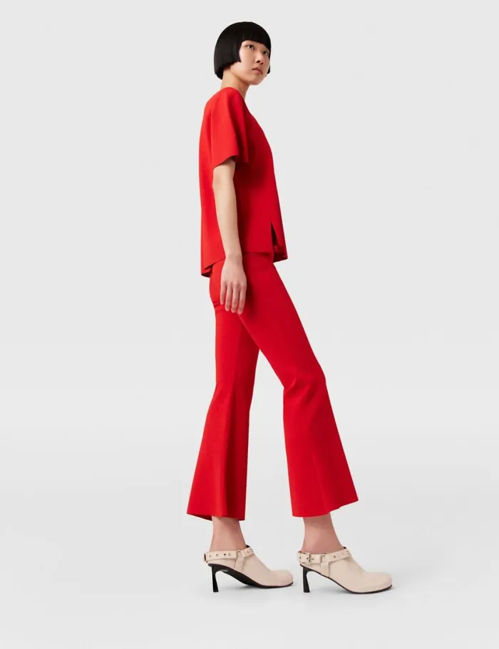 Women MidRise Flared Pants Lipstick Red Stella McCartney Knitwear Women MidRise Flared Pants Lipstick Red Stella McCartney Knitwear