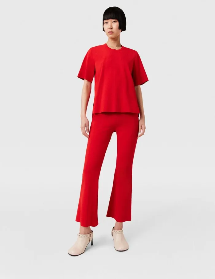 Women MidRise Flared Pants Lipstick Red Stella McCartney Knitwear Women MidRise Flared Pants Lipstick Red Stella McCartney Knitwear