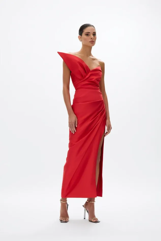 Women Midi Dresses Rachel Gilbert Anders Dress Red