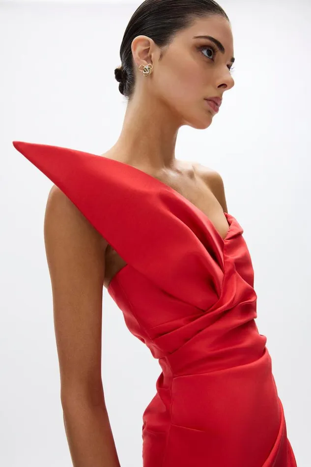 Women Midi Dresses Rachel Gilbert Anders Dress Red Women Midi Dresses Rachel Gilbert Anders Dress Red