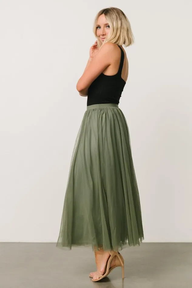 Women Mila Tulle Skirt Dark Sage Baltic Born Tulle Styles Women Mila Tulle Skirt Dark Sage Baltic Born Tulle Styles