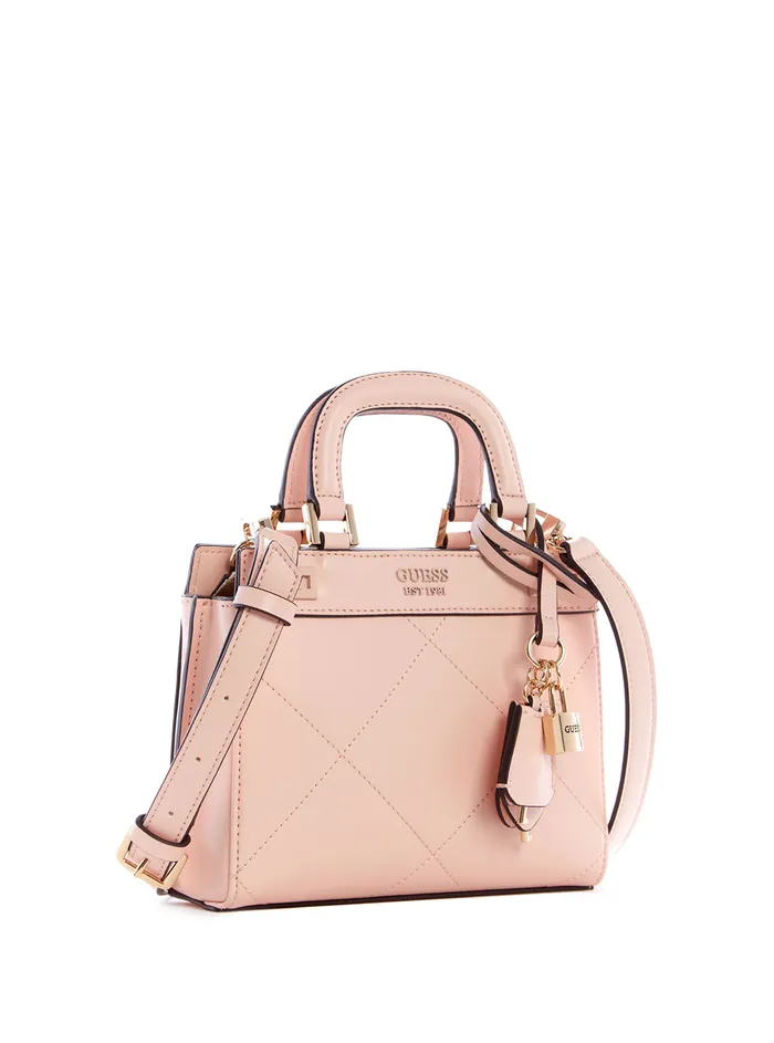 Women Mini Bags GUESS Pink Katey Mini Satchel Bag Women Mini Bags GUESS Pink Katey Mini Satchel Bag