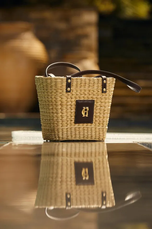 Women Mini Paloma Straw Tote Chocolate Holland Cooper Bags