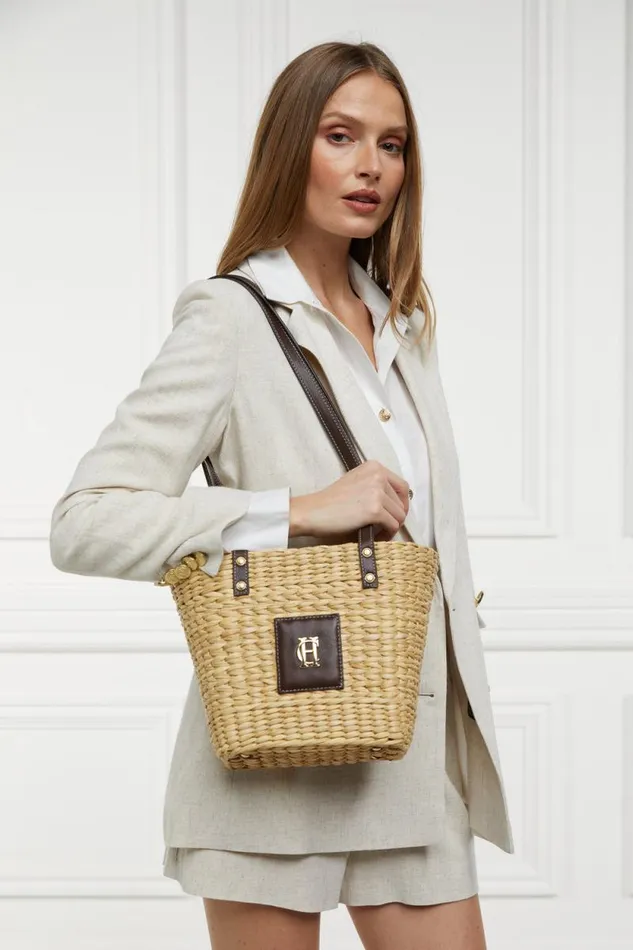 Women Mini Paloma Straw Tote Chocolate Holland Cooper Bags Women Mini Paloma Straw Tote Chocolate Holland Cooper Bags