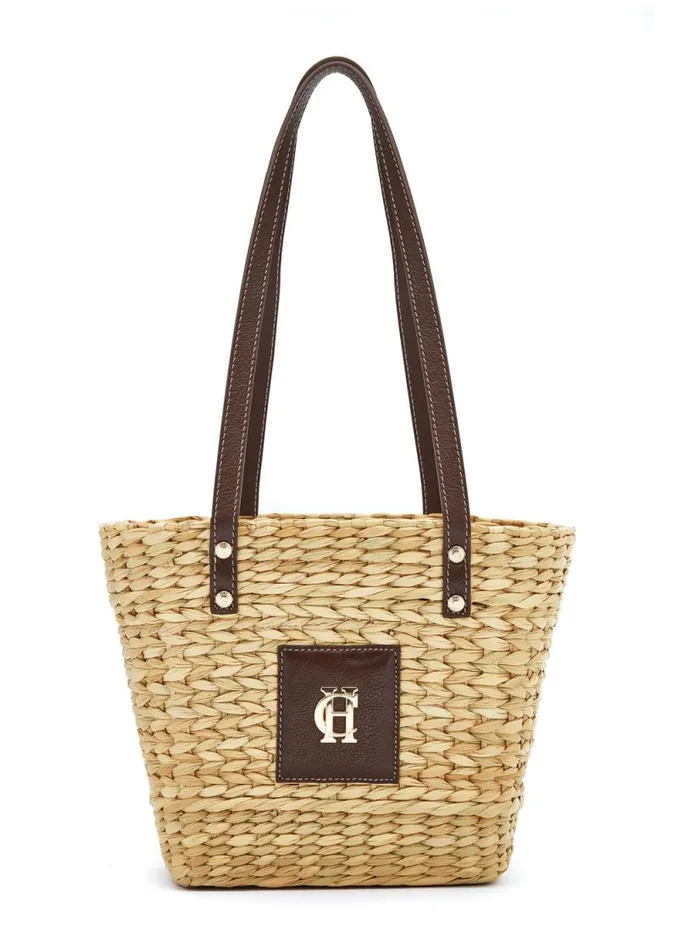 Women Mini Paloma Straw Tote Chocolate Holland Cooper Bags Women Mini Paloma Straw Tote Chocolate Holland Cooper Bags