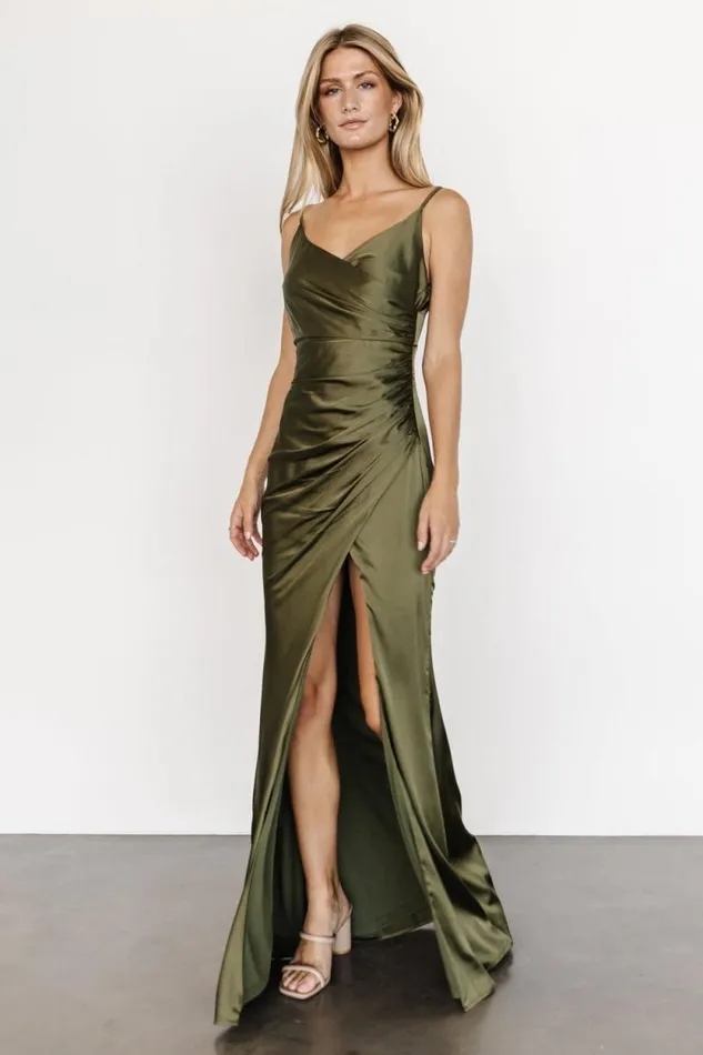 Women Monet Satin Gown Olive Baltic Born The Guest Edit