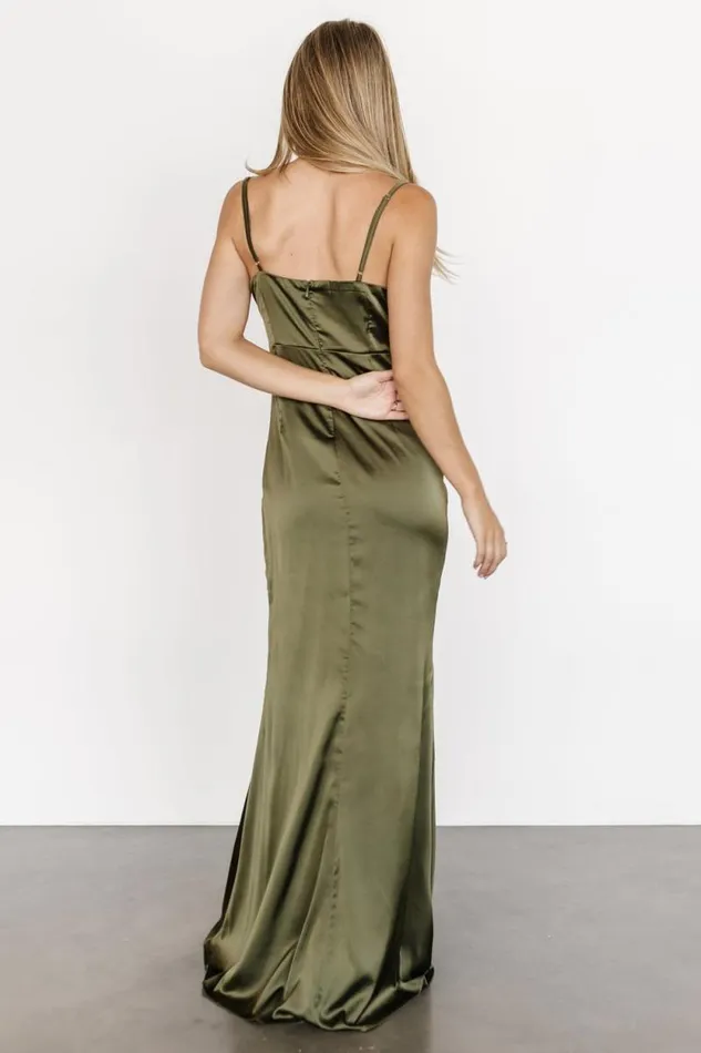Women Monet Satin Gown Olive Baltic Born The Guest Edit