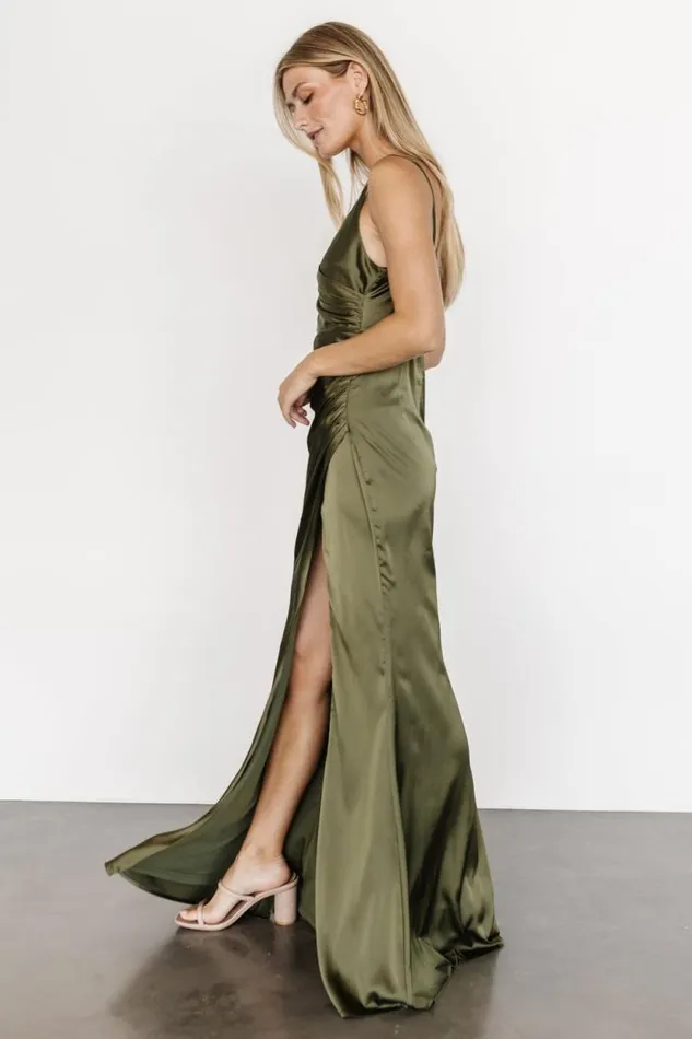 Women Monet Satin Gown Olive Baltic Born The Guest Edit