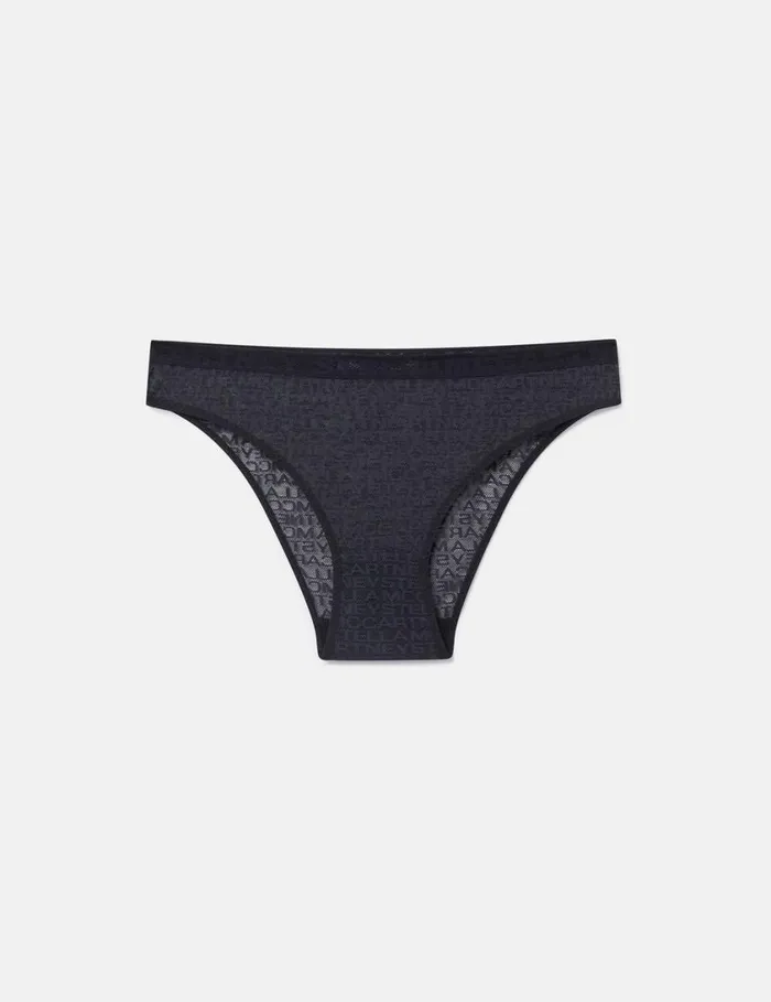 Women Monogram Mesh Bikini Briefs Black Stella McCartney Lingerie And Sleepwear