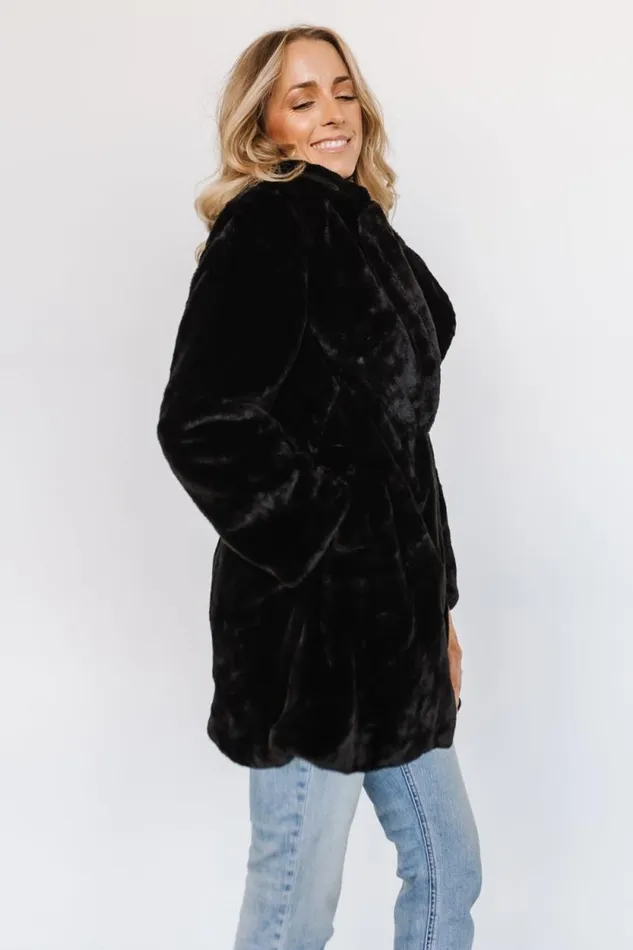 Women Narla Faux Fur Coat Black Baltic Born Outerwear Women Narla Faux Fur Coat Black Baltic Born Outerwear
