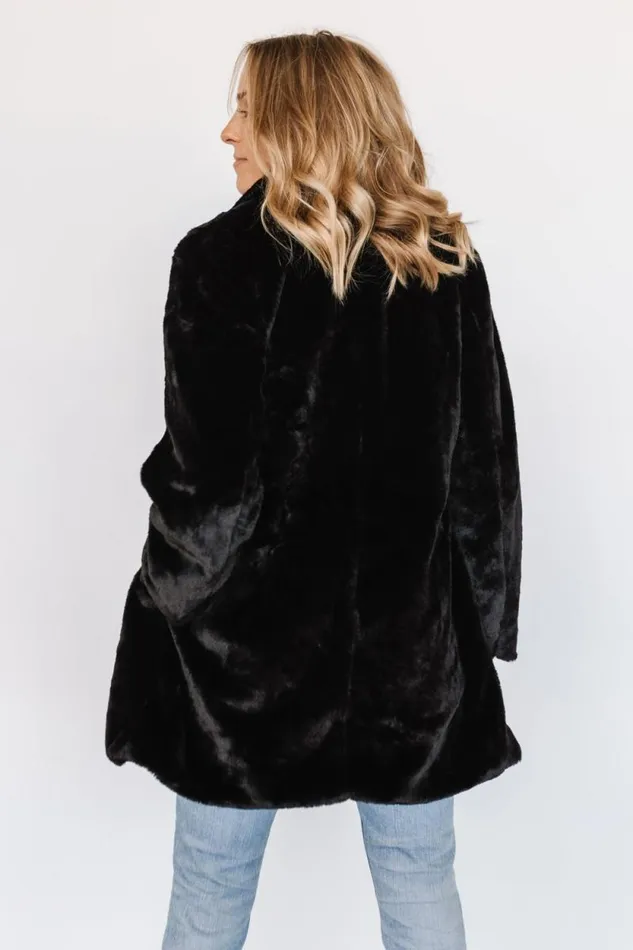 Women Narla Faux Fur Coat Black Baltic Born Outerwear Women Narla Faux Fur Coat Black Baltic Born Outerwear