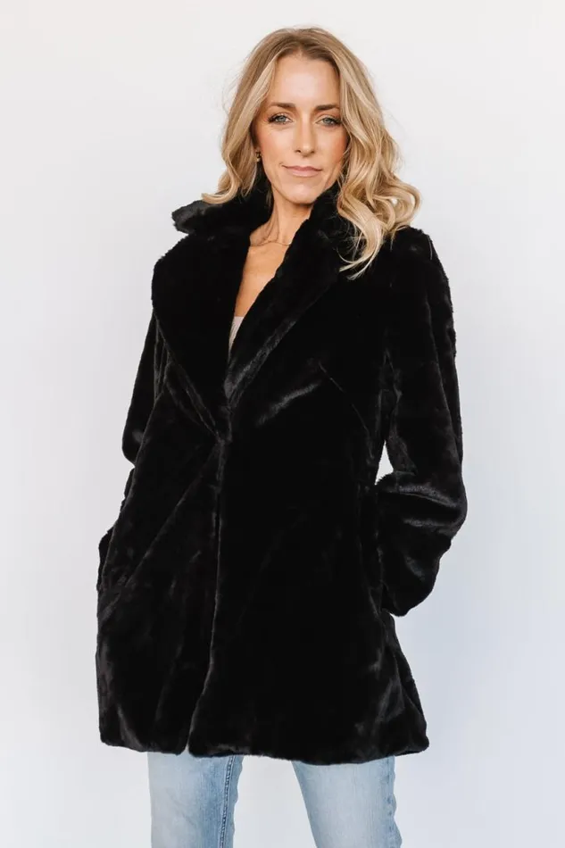 Women Narla Faux Fur Coat Black Baltic Born Outerwear Women Narla Faux Fur Coat Black Baltic Born Outerwear