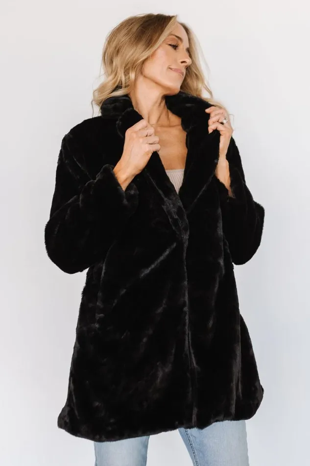 Women Narla Faux Fur Coat Black Baltic Born Outerwear Women Narla Faux Fur Coat Black Baltic Born Outerwear