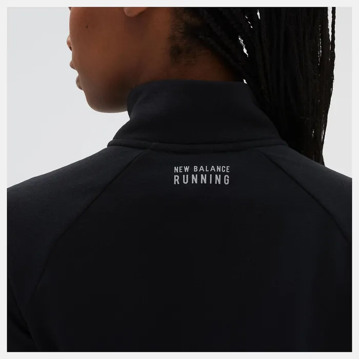 Women NB Heat Grid Half Zip Black New Balance Hoodies and Sweatshirts