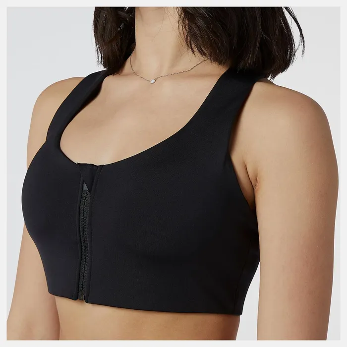Women NB Power X Zip Front Bra Black New Balance Sports Bras Women NB Power X Zip Front Bra Black New Balance Sports Bras
