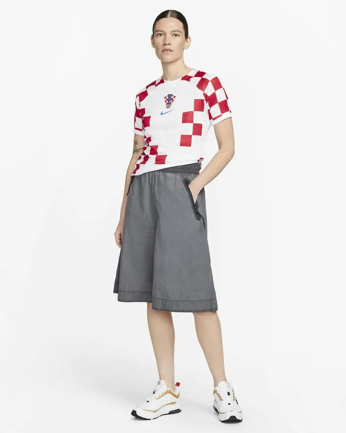 Women Nike All Clothing Croatia 202223 Stadium Home Whitebattle Blue
