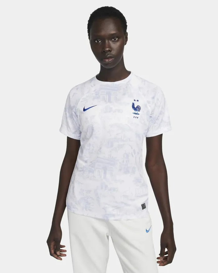 Women Nike All Clothing FFF 202223 Stadium Away Whitewhitewhitegame Royal