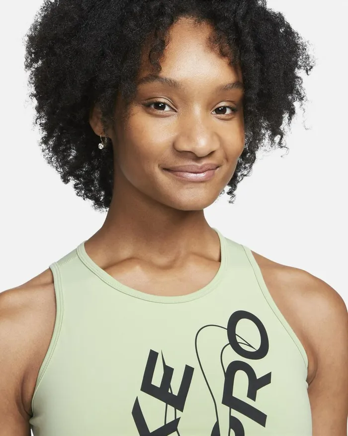 Women Nike All Clothing Pro DriFIT Honeydewblack