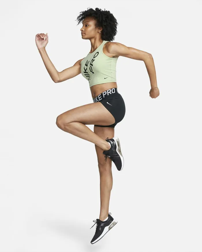 Women Nike All Clothing Pro DriFIT Honeydewblack