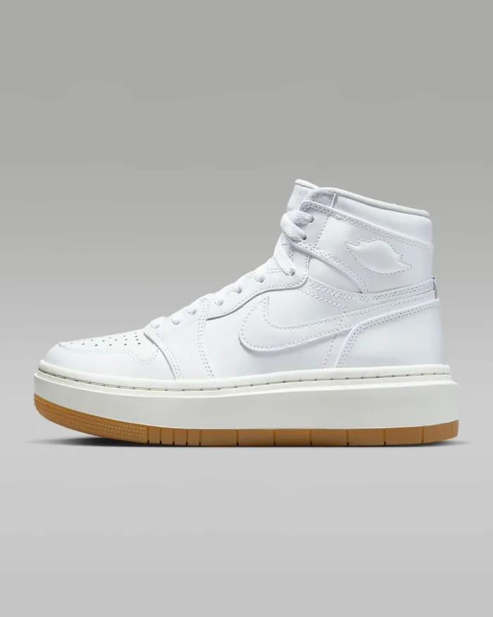 Women Nike All Shoes Air Jordan 1 Elevate High SE Whitesailgum Light Brownwhite
