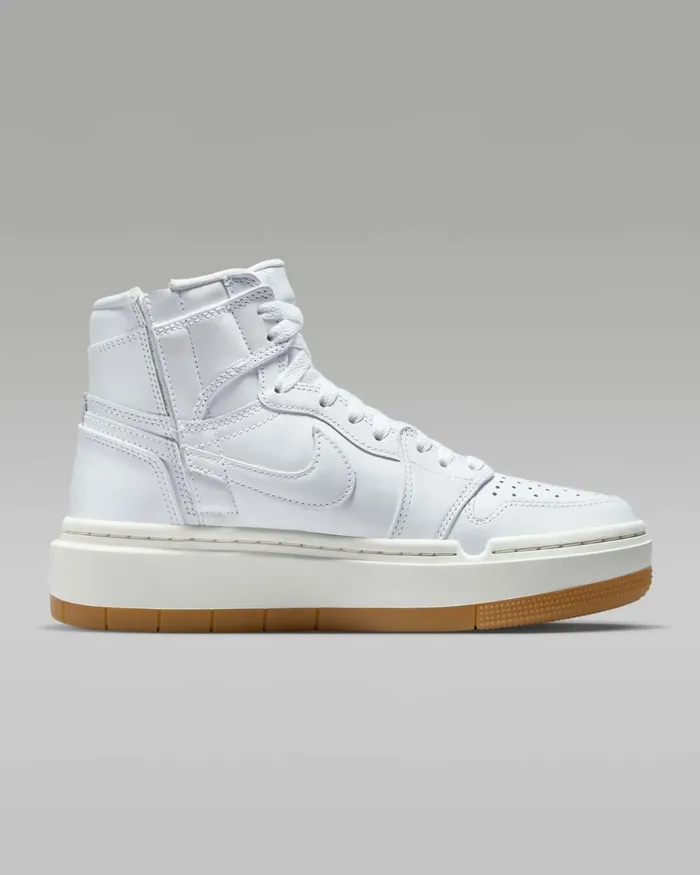 Women Nike All Shoes Air Jordan 1 Elevate High SE Whitesailgum Light Brownwhite