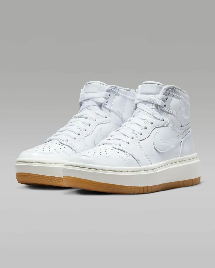 Women Nike All Shoes Air Jordan 1 Elevate High SE Whitesailgum Light Brownwhite