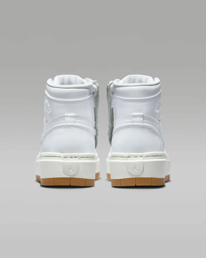 Women Nike All Shoes Air Jordan 1 Elevate High SE Whitesailgum Light Brownwhite