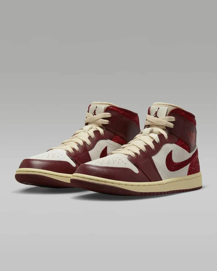 Women Nike All Shoes Air Jordan 1 Mid SE Team Redsailmuslinuniversity Red