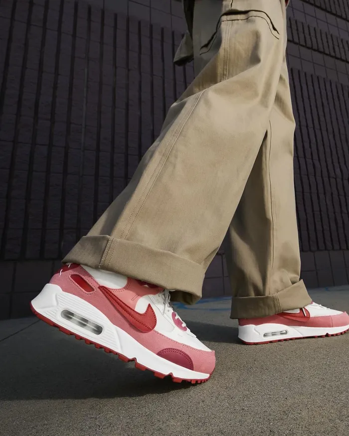Women Nike All Shoes Air Max 90 Futura Red Stardustsummit Whitecampfire Orangerugged Orange
