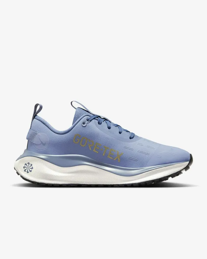 Women Nike All Shoes InfinityRN 4 GORETEX Ashen Slatediffused Blueplatinum Tintmetallic Gold